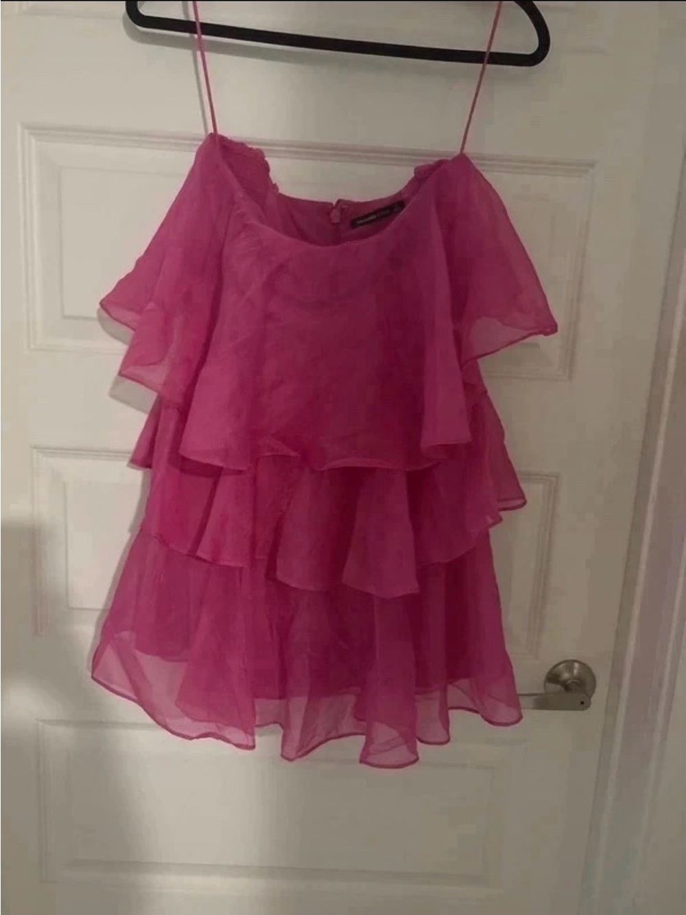 Abercrombie & Fitch Hot Pink Tiered Chiffon Mini Dress